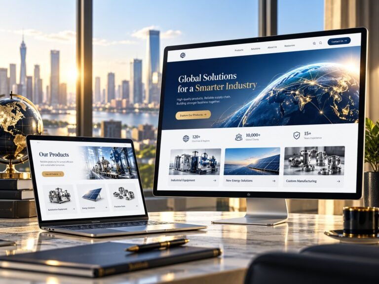 B2B website development illustrative artwork