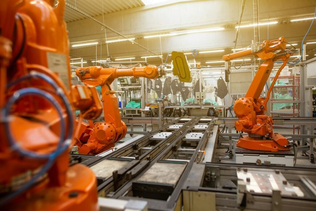 Industrial automation in a manufacturing facility — illustrative photography