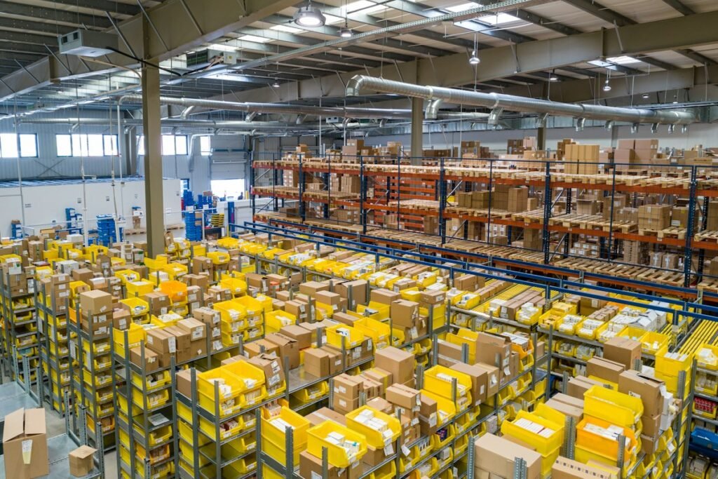 Warehouse logistics and parcels, illustrative stock photography